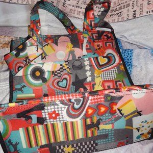 NWOT City Shopping Scene Handbag Comes with Matching Keychain Purse